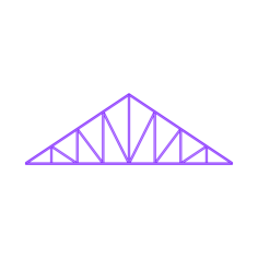 Buildings Trusses Howe Triple Sticker Outline Svg File, Free Vectors File